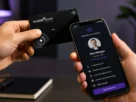 Magic Card NFC business card sharing contact details with a smartphone