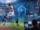 AI data overlay analyzing player movement on a professional sports field