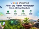 Google DeepMind AI for the Planet accelerator logo with Indian startup names