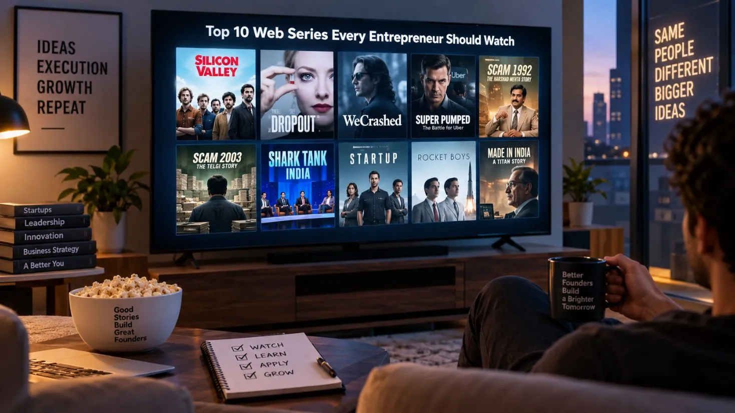 Top 10 web series every entrepreneur should watch in 2026 collage