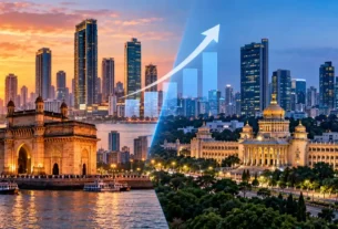 Mumbai vs Bengaluru startup funding bar chart, India 2024 to 2026