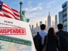 US Green Card Suspension - US green card beside a laptop, illustrating the PERM suspension and its impact on Indian IT firms like TCS