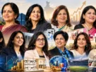 Graphic listing the top 10 richest self-made women in India and their businesses